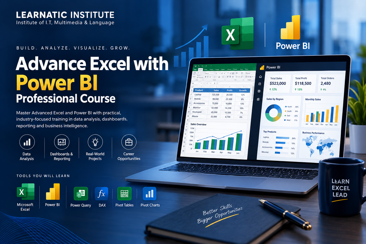Advance Excel with Power BI Professional Course course at Learnatic Karachi